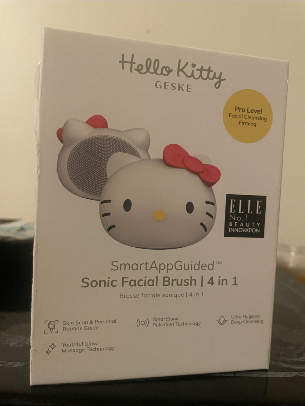 Hello Kitty White & Pink Sonic Facial Brush - 4-in-1 Cleansing